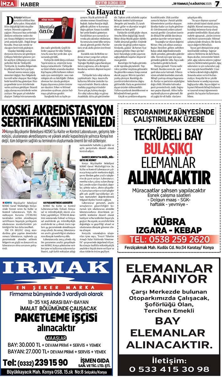 Konya İmza E-GAZETE (29 Temmuz / 4 Ağustos 2025) 6