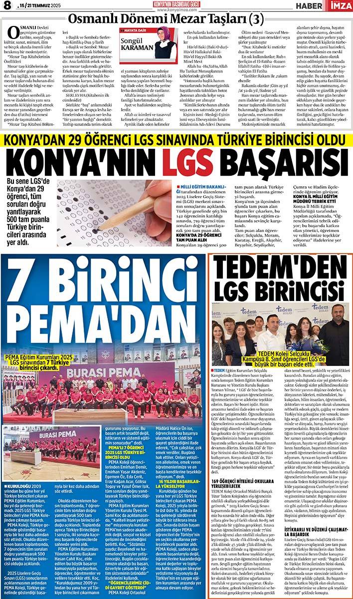 Konya İmza E-GAZETE (15/21Temmuz 2025) 8