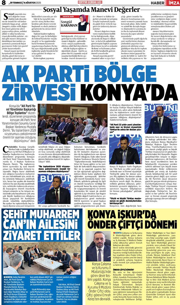 Konya İmza E-GAZETE (29 Temmuz / 4 Ağustos 2025) 7