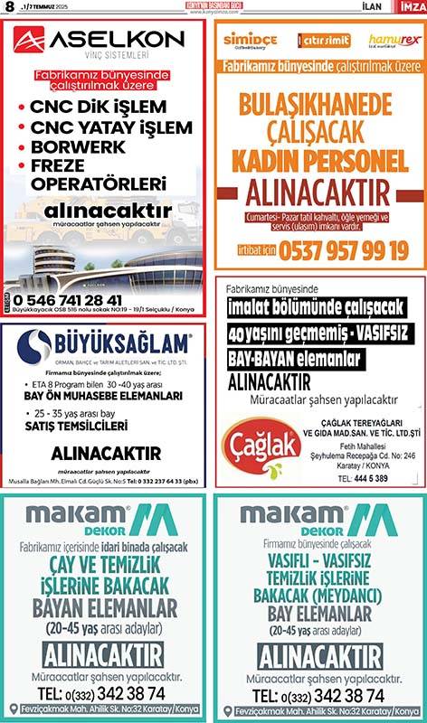 Konya İmza E-GAZETE 1 / 7 Temmuz 2025 8