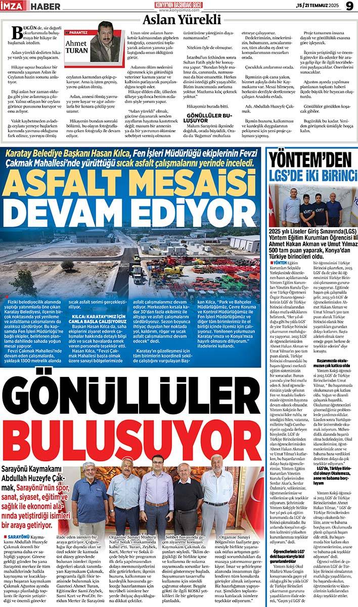 Konya İmza E-GAZETE (15/21Temmuz 2025) 9