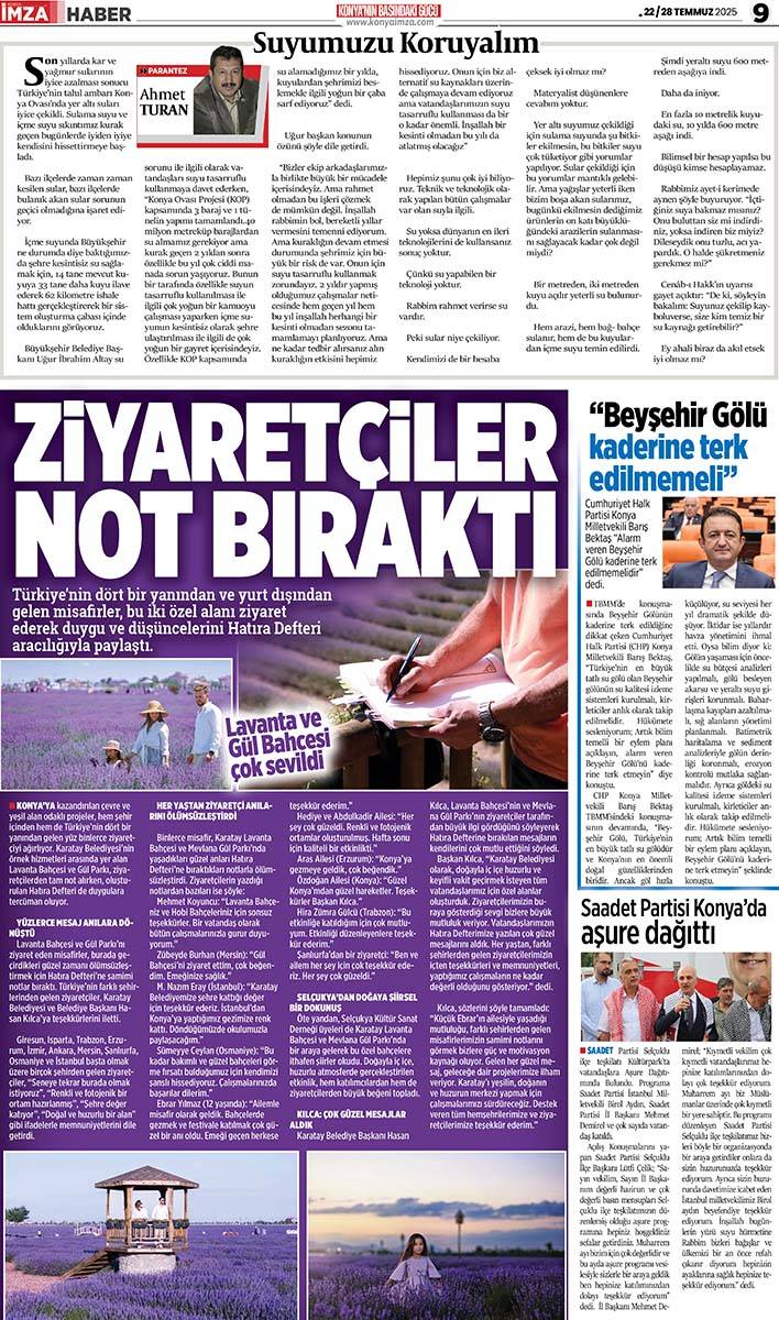 Konya İmza E-GAZETE (22 / 28 Temmuz 2025) 9