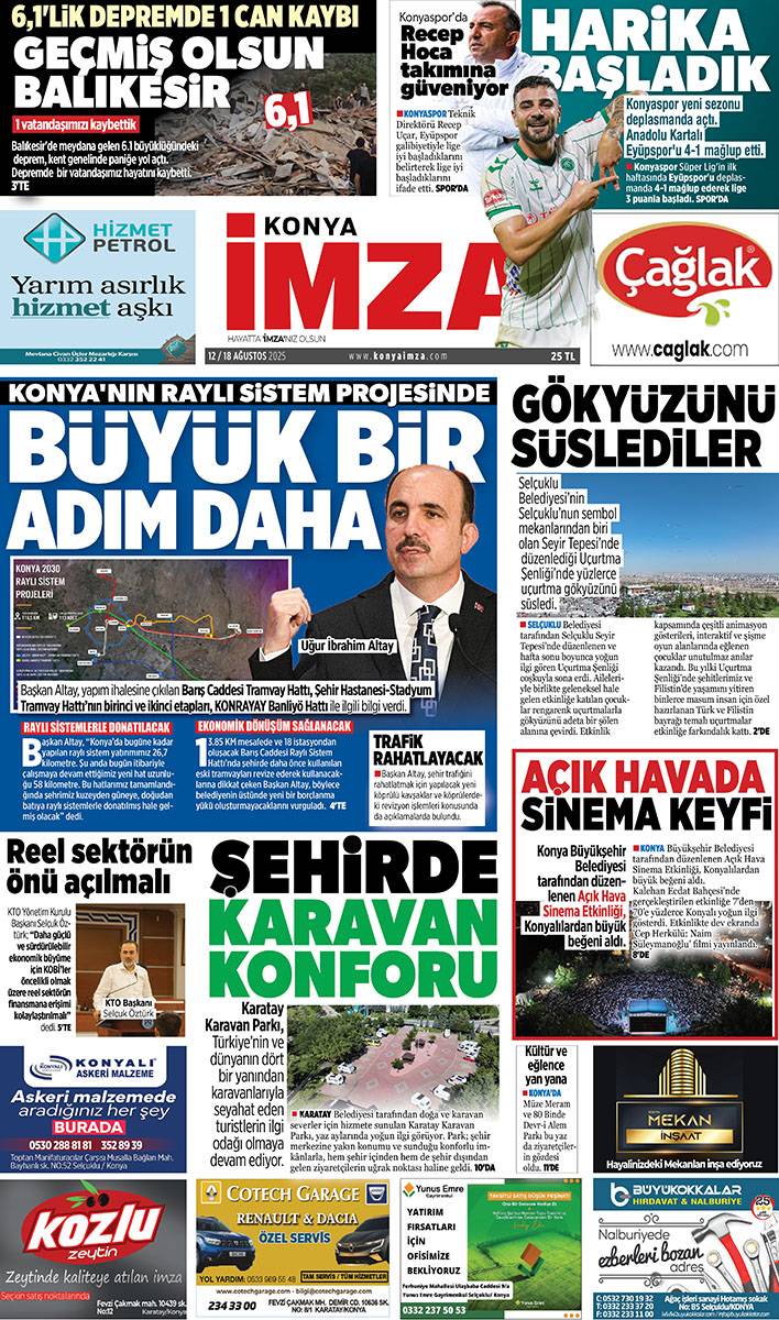 Konya İmza E-GAZETE (12 / 18 Ağustos 2025) 1