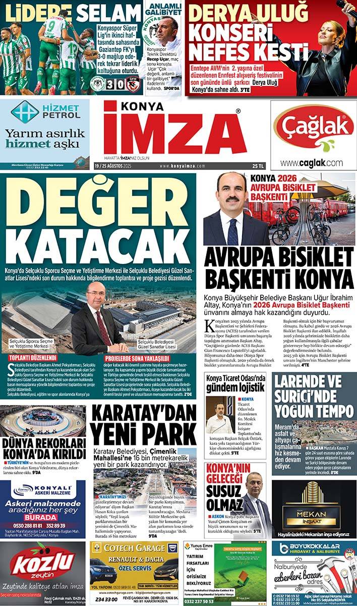 Konya İmza E-GAZETE (19 / 25 Ağustos 2025) 1
