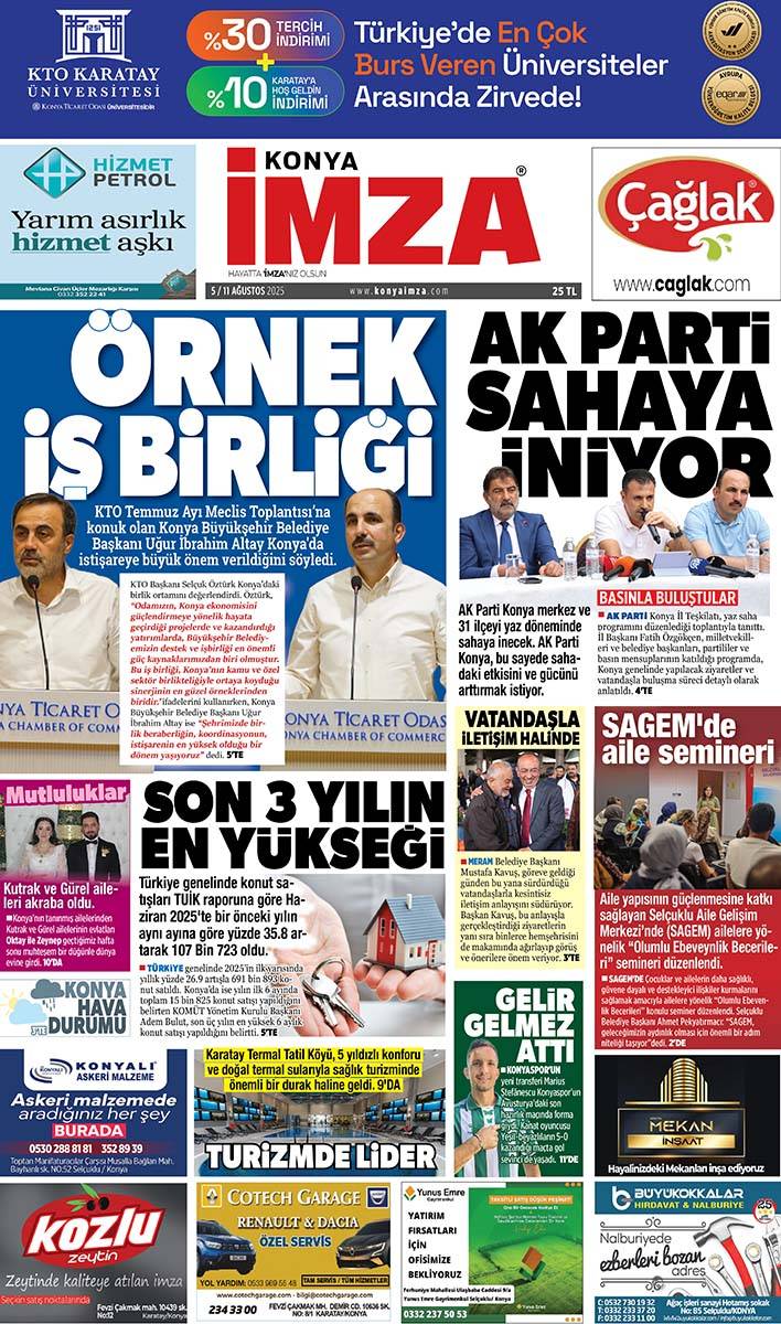 Konya İmza E-GAZETE (5 / 11 Ağustos 2025) 1
