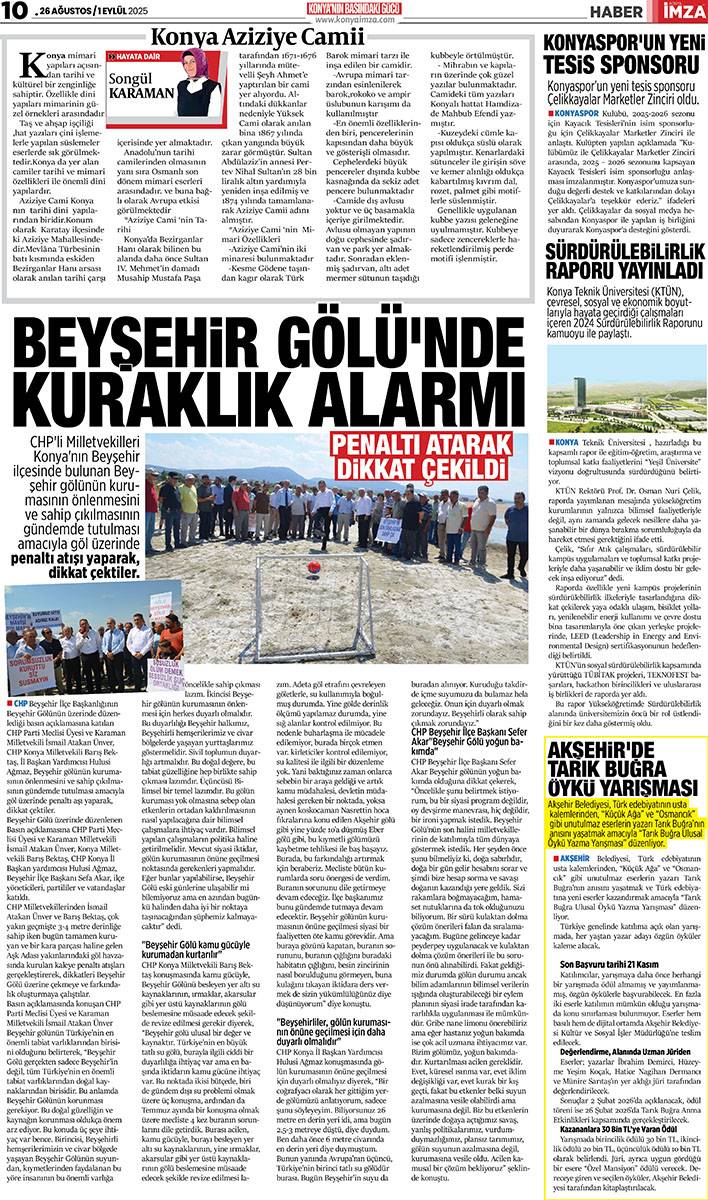 Konya İmza E-GAZETE (26 Ağustos / 1 Eylül 2025) 10