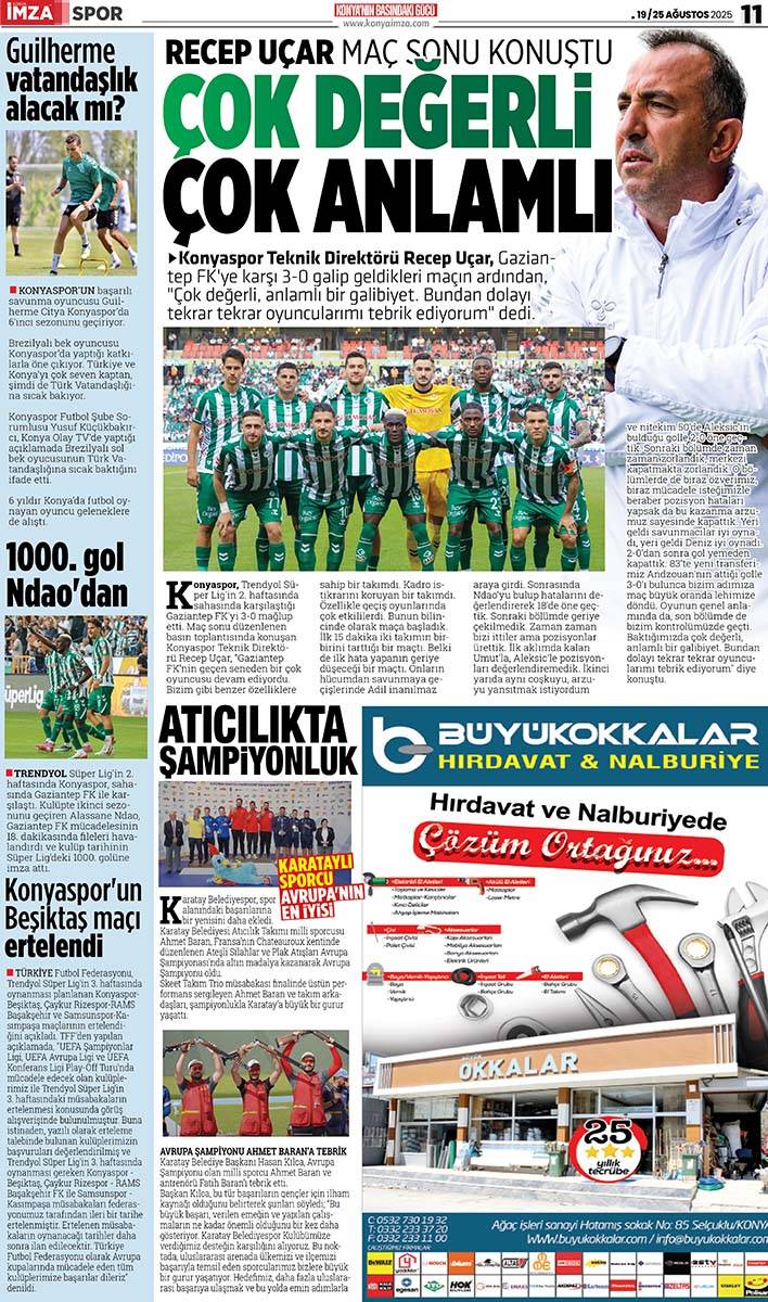 Konya İmza E-GAZETE (19 / 25 Ağustos 2025) 11