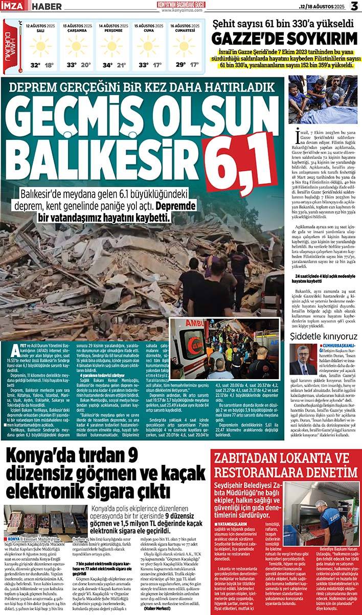 Konya İmza E-GAZETE (12 / 18 Ağustos 2025) 3