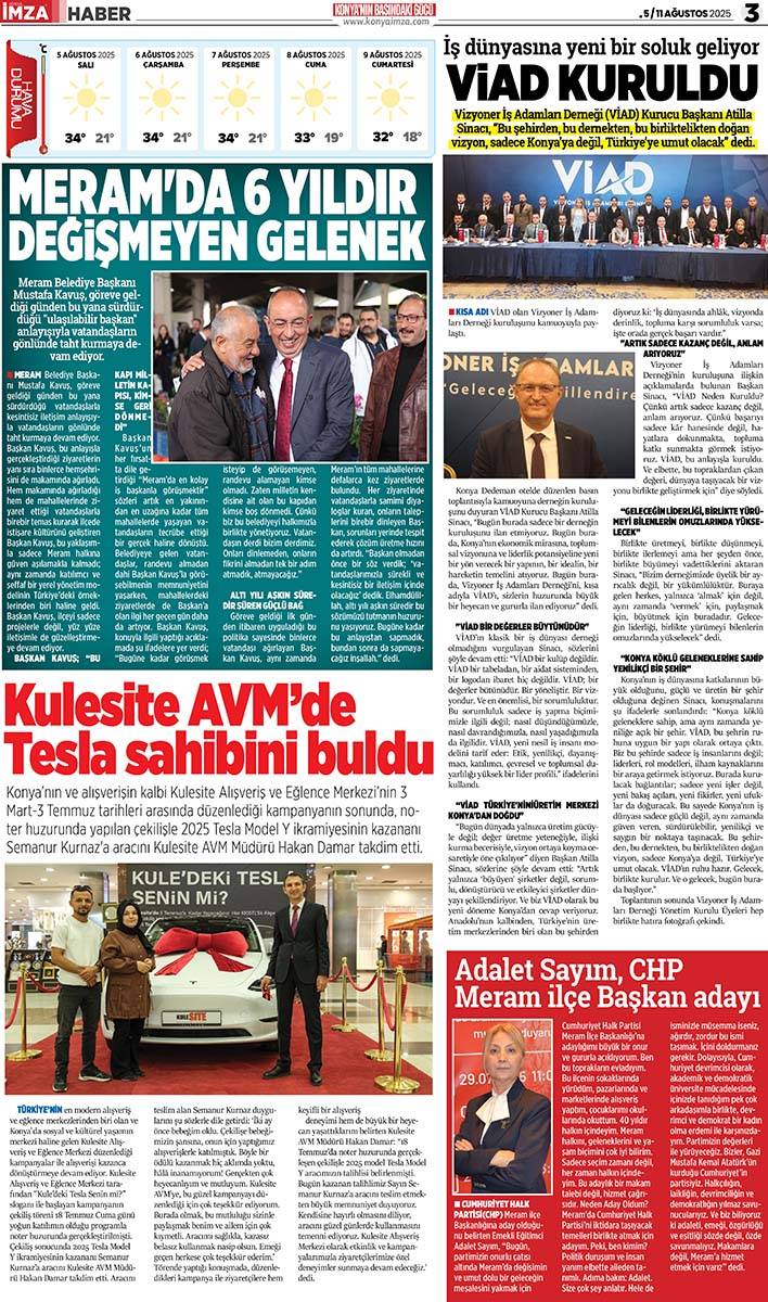 Konya İmza E-GAZETE (5 / 11 Ağustos 2025) 3