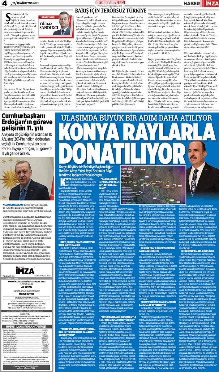 Konya İmza E-GAZETE (12 / 18 Ağustos 2025) 4