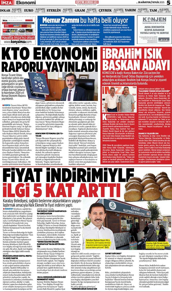 Konya İmza E-GAZETE (26 Ağustos / 1 Eylül 2025) 5