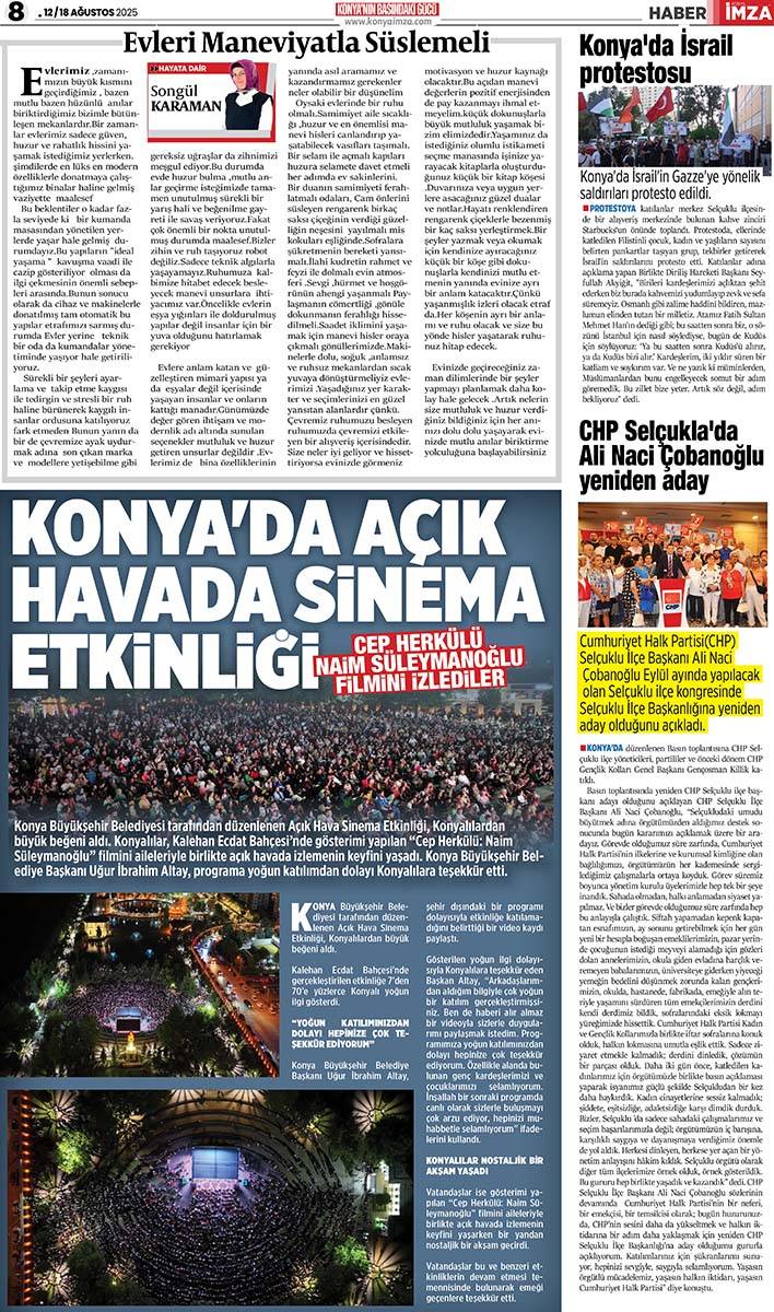 Konya İmza E-GAZETE (12 / 18 Ağustos 2025) 8