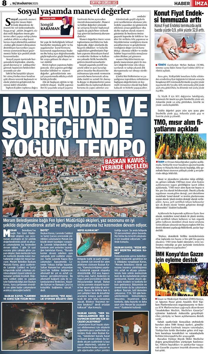 Konya İmza E-GAZETE (19 / 25 Ağustos 2025) 8