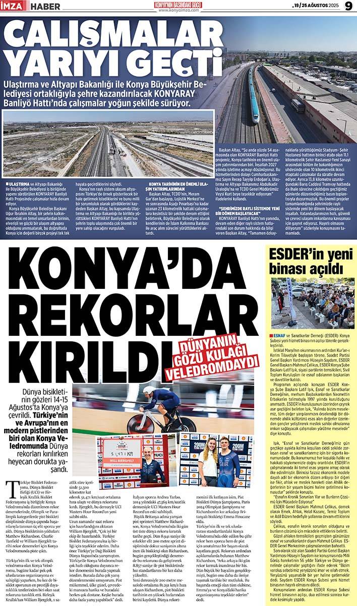 Konya İmza E-GAZETE (19 / 25 Ağustos 2025) 9