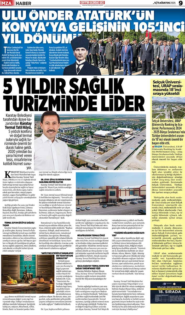Konya İmza E-GAZETE (5 / 11 Ağustos 2025) 9