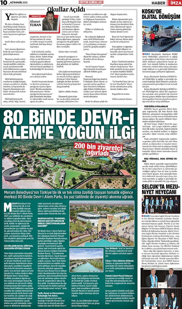 Konya İmza E-GAZETE (9 / 15 Eylül 2025) 10