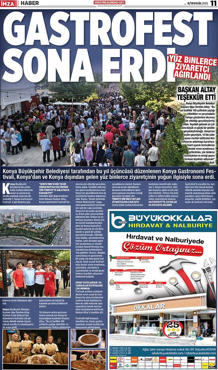 Konya İmza E-GAZETE (9 / 15 Eylül 2025) 11