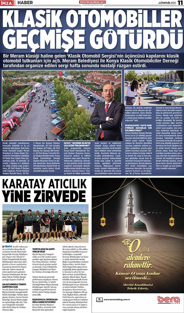 Konya İmza E- GAZETE (2 / 8 Eylül 2025) 11