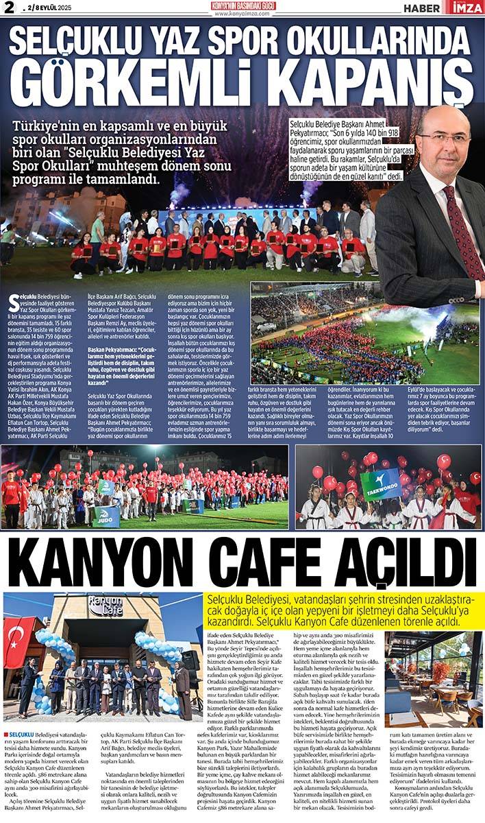 Konya İmza E- GAZETE (2 / 8 Eylül 2025) 2