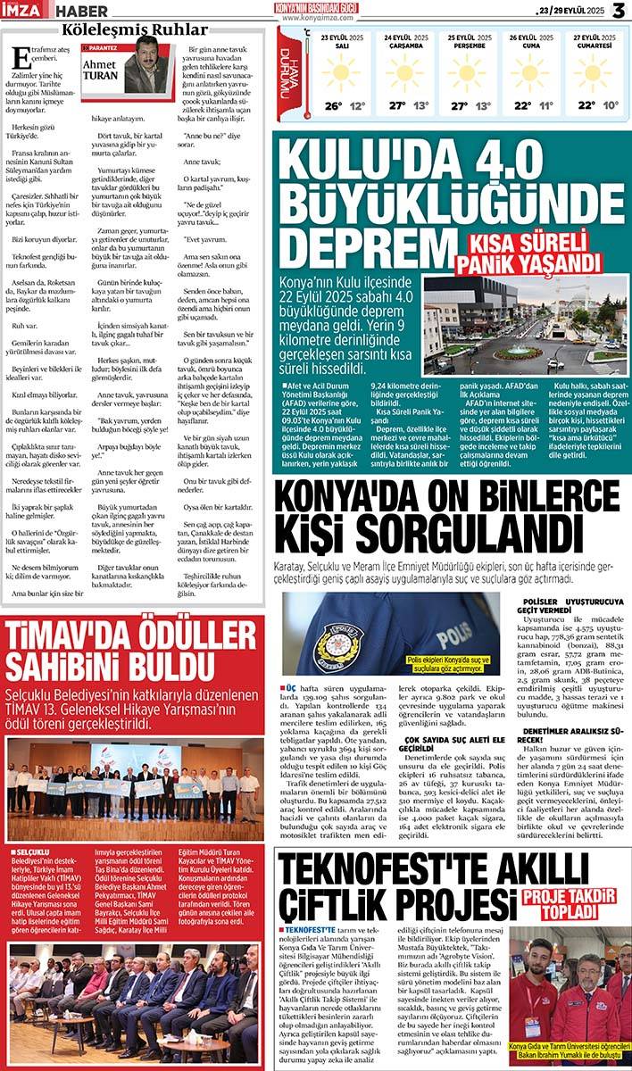 Konya İmza E-GAZETE (23/29 Eylül 2025) 3