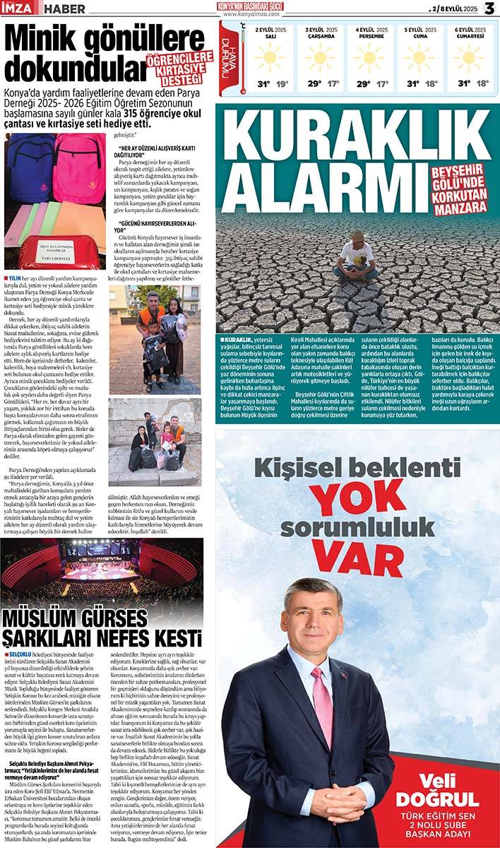 Konya İmza E- GAZETE (2 / 8 Eylül 2025) 3