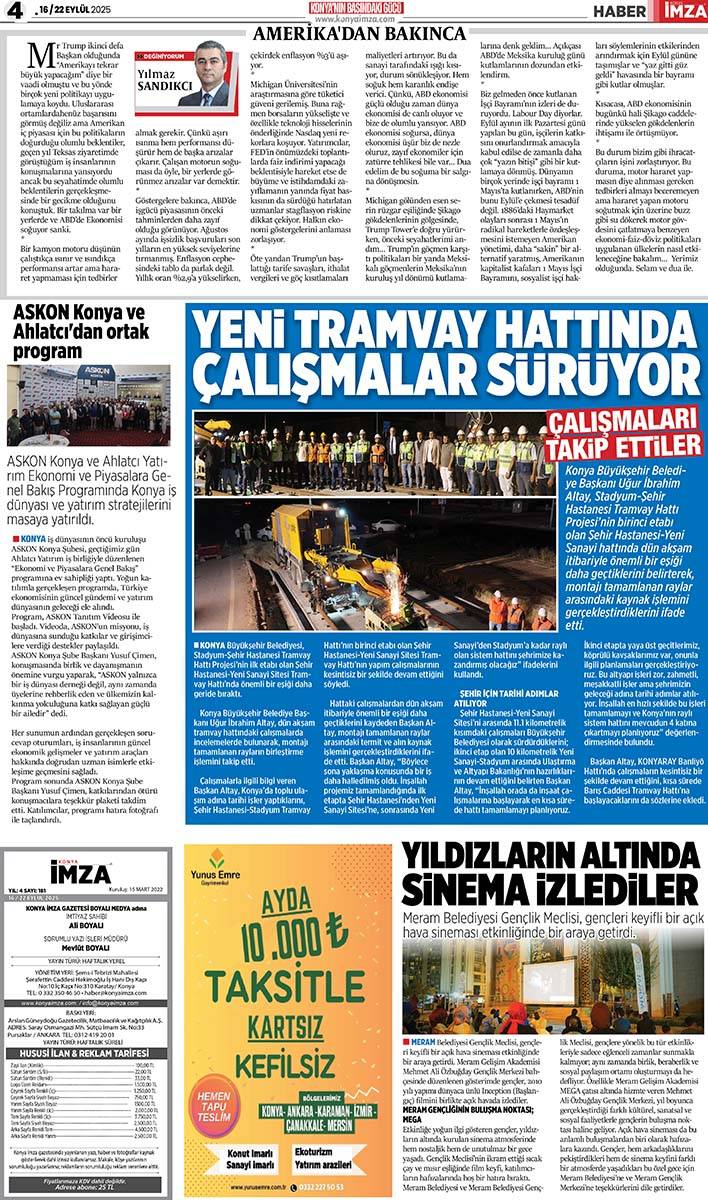 Konya İmza E-GAZETE (16 / 22 Eylül 2025) 4