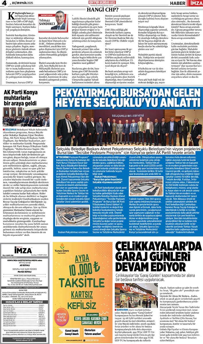 Konya İmza E-GAZETE (23/29 Eylül 2025) 4