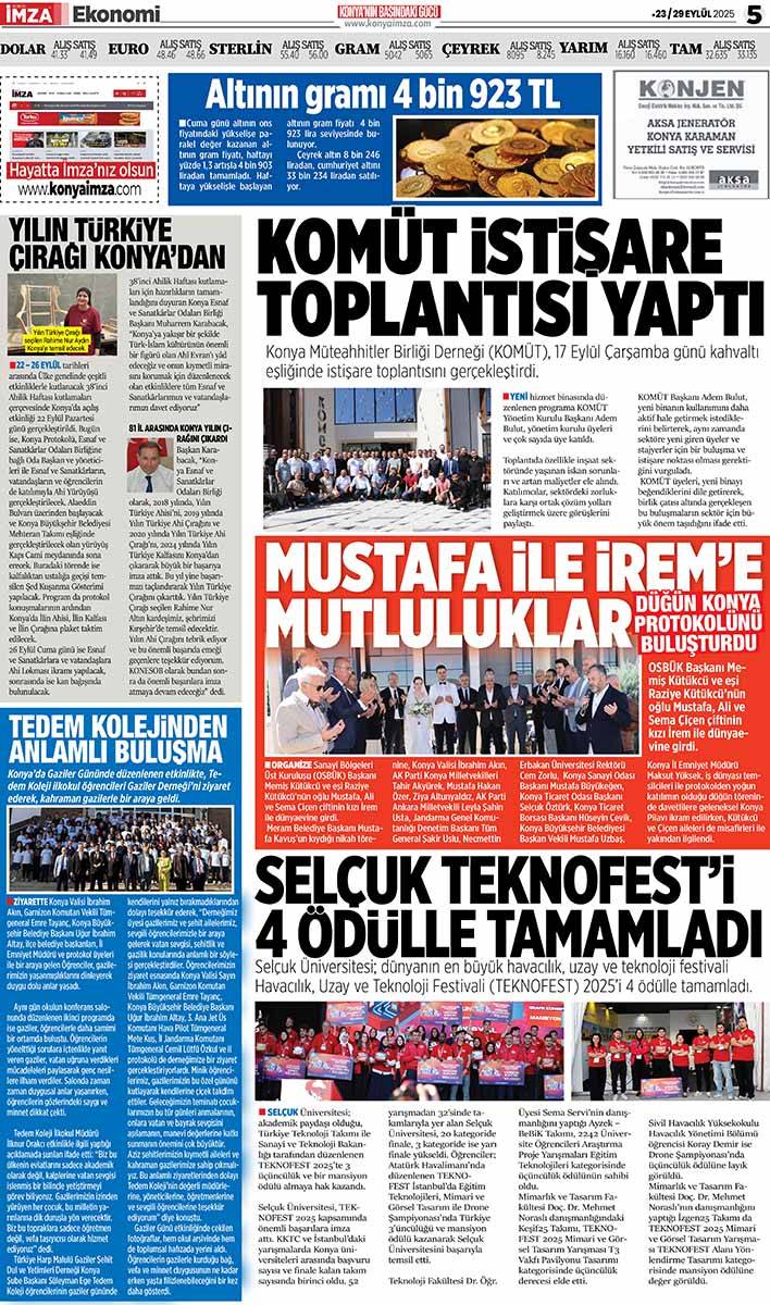Konya İmza E-GAZETE (23/29 Eylül 2025) 5