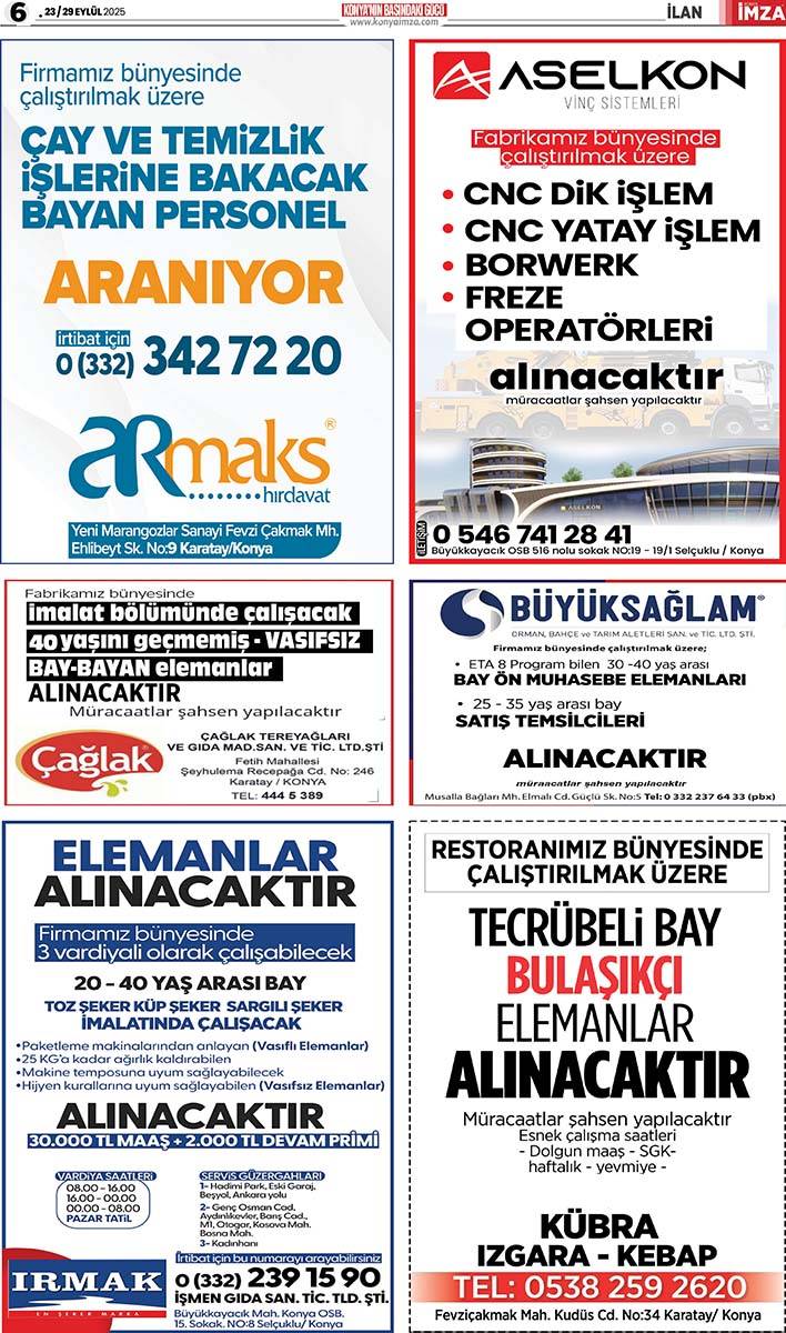 Konya İmza E-GAZETE (23/29 Eylül 2025) 6