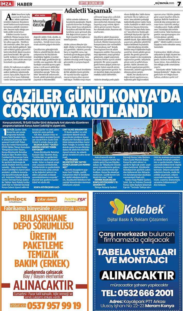 Konya İmza E-GAZETE (23/29 Eylül 2025) 7