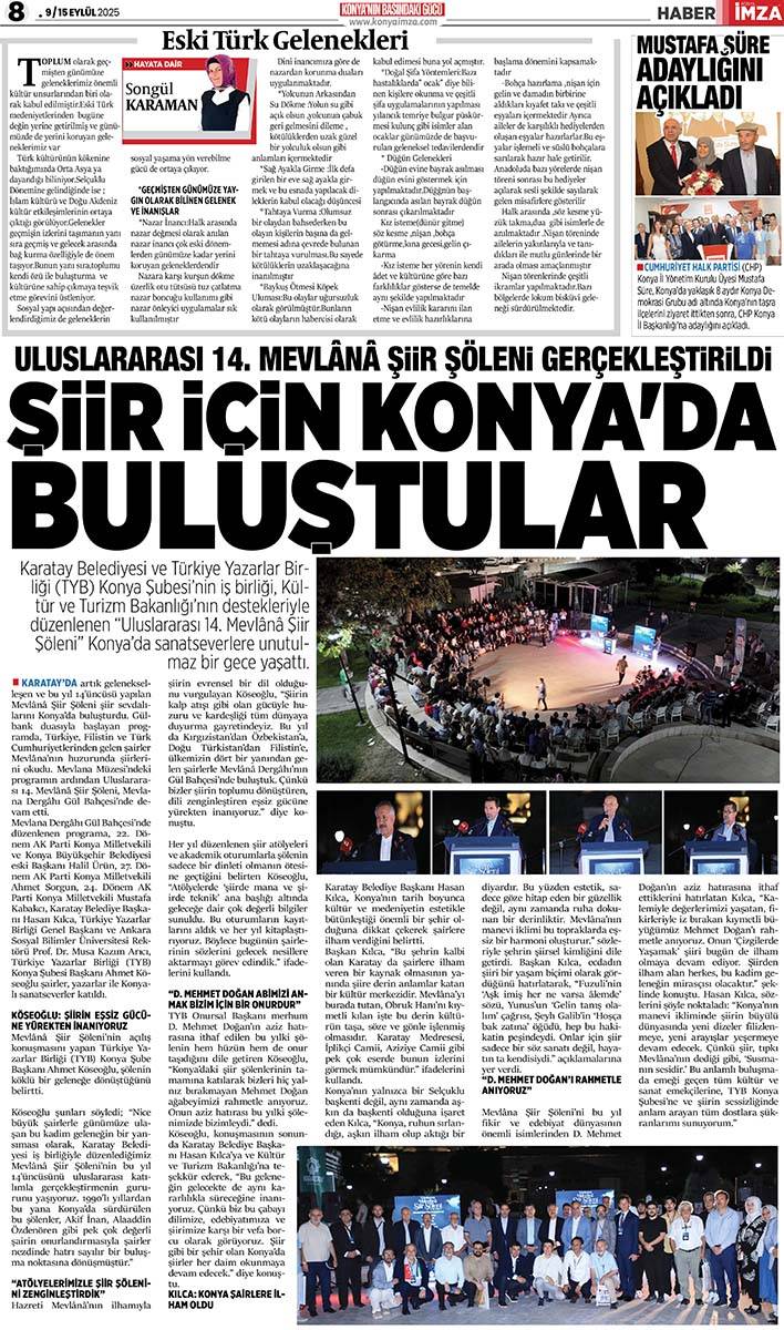 Konya İmza E-GAZETE (9 / 15 Eylül 2025) 8