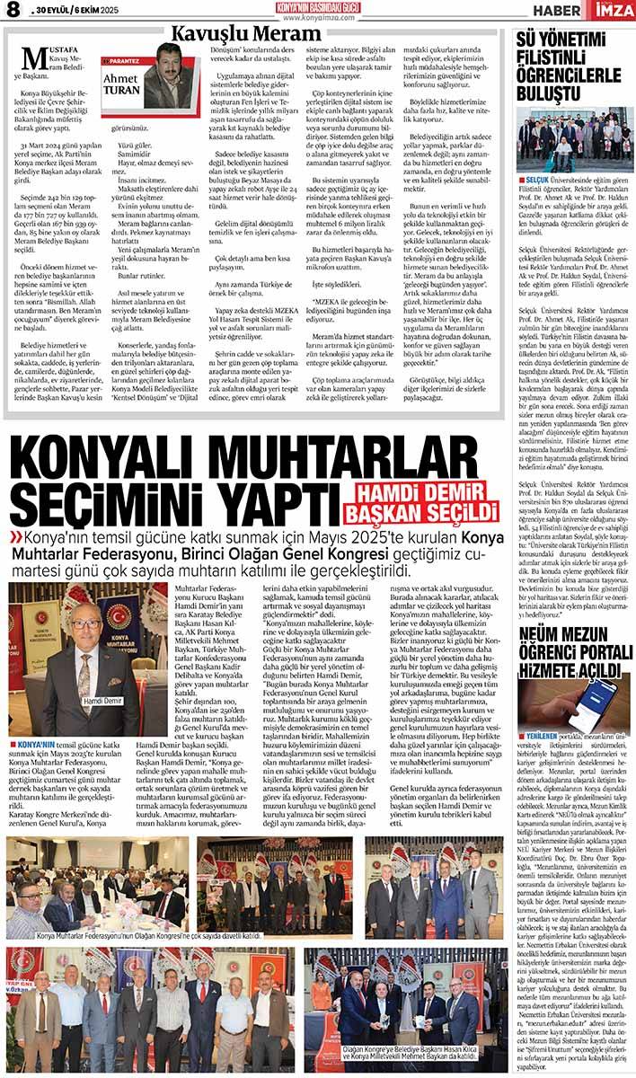Konya İmza E-GAZETE 30 Eylül / 6 Ekim 2025 8