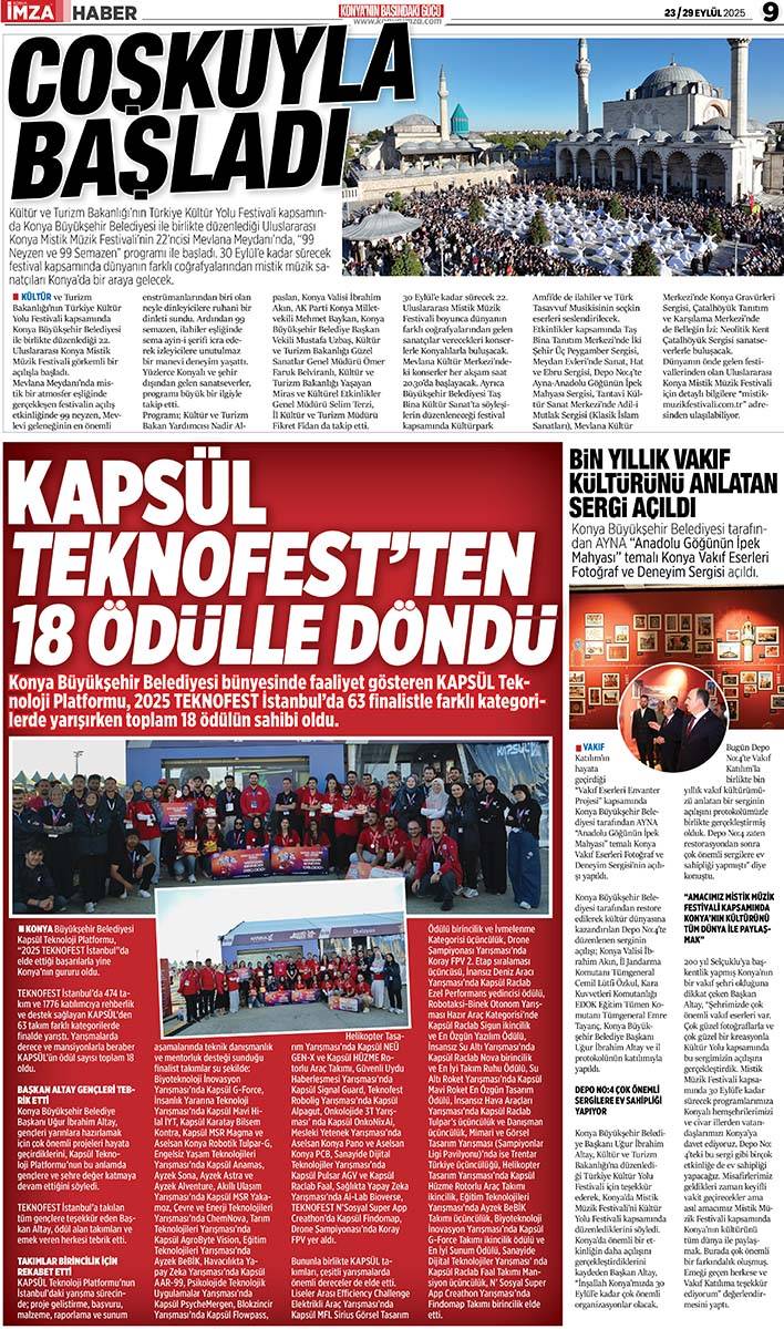 Konya İmza E-GAZETE (23/29 Eylül 2025) 9