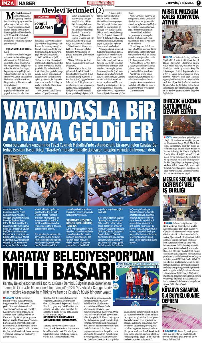 Konya İmza E-GAZETE 30 Eylül / 6 Ekim 2025 9