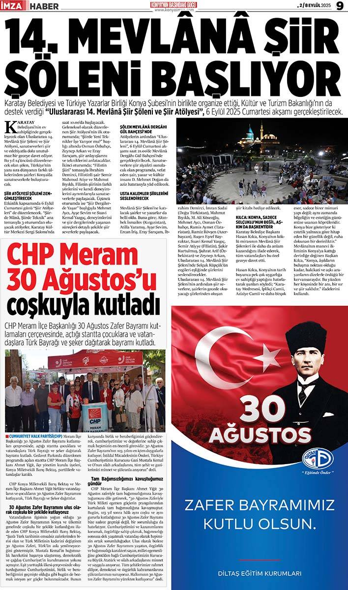 Konya İmza E- GAZETE (2 / 8 Eylül 2025) 9