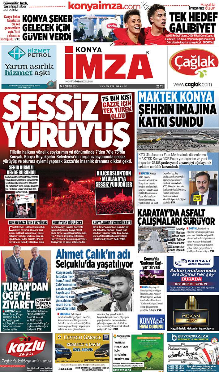 Konya İmza E-GAZETE (14 / 21 Ekim 2025) 1