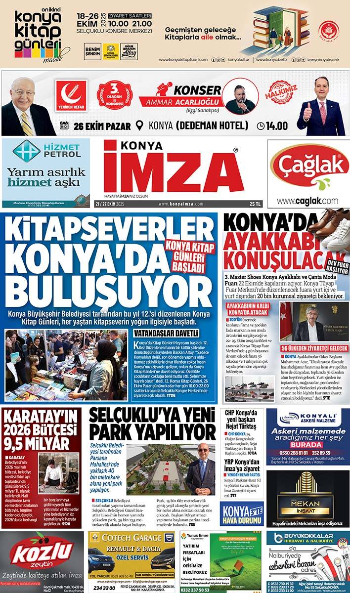 Konya İmza E-GAZETE (21 / 27 Ekim 2025) 1