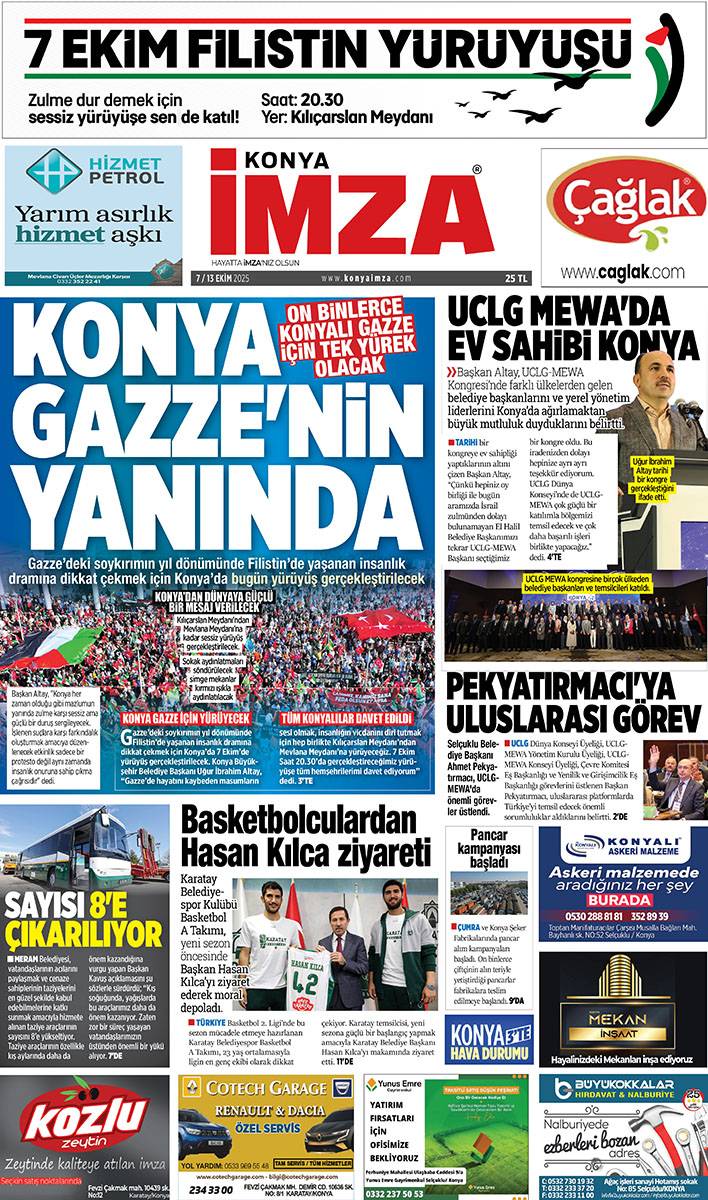 Konya İmza E-GAZETE 30 Eylül / (7 / 13 Ekim 2025) 1