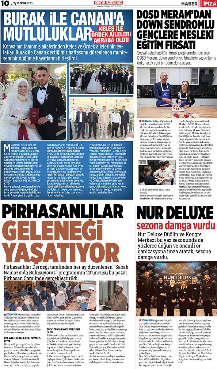Konya İmza E-GAZETE 30 Eylül / (7 / 13 Ekim 2025) 10
