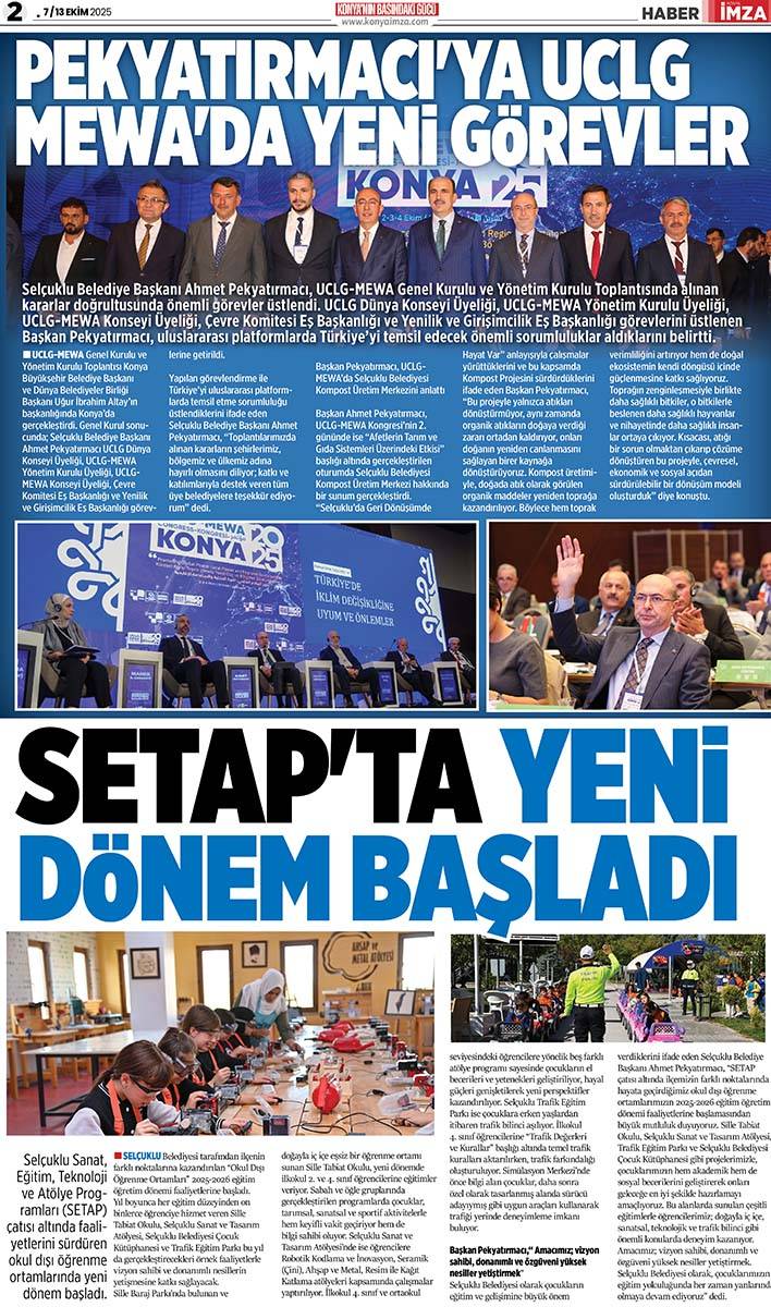 Konya İmza E-GAZETE 30 Eylül / (7 / 13 Ekim 2025) 2