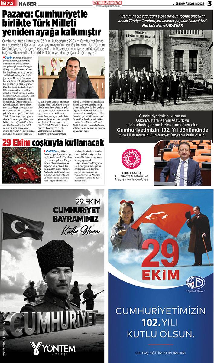 Konya İmza E-GAZETE (28 Ekim 3 Kasım 2025) 3