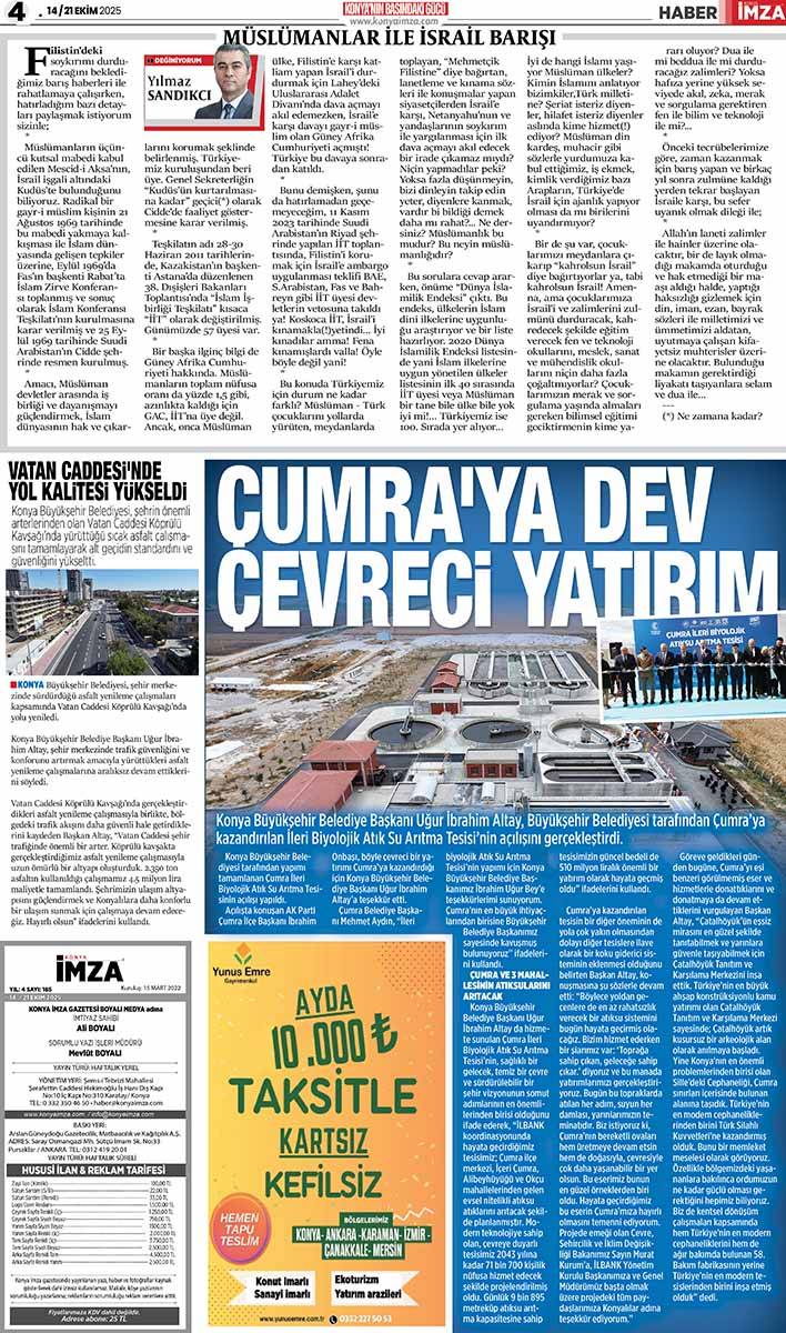 Konya İmza E-GAZETE (14 / 21 Ekim 2025) 4