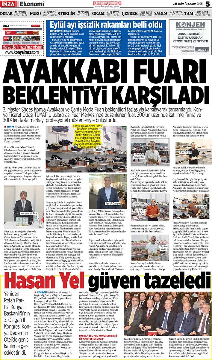 Konya İmza E-GAZETE (28 Ekim 3 Kasım 2025) 5