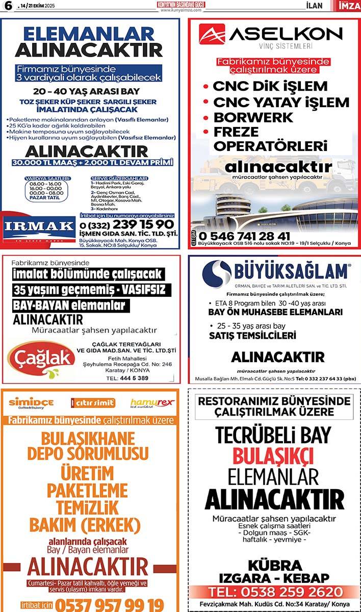 Konya İmza E-GAZETE (14 / 21 Ekim 2025) 6