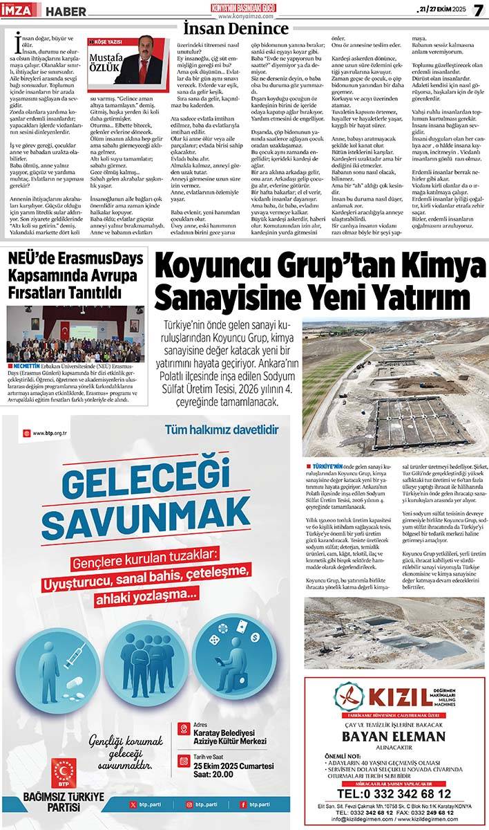 Konya İmza E-GAZETE (21 / 27 Ekim 2025) 7