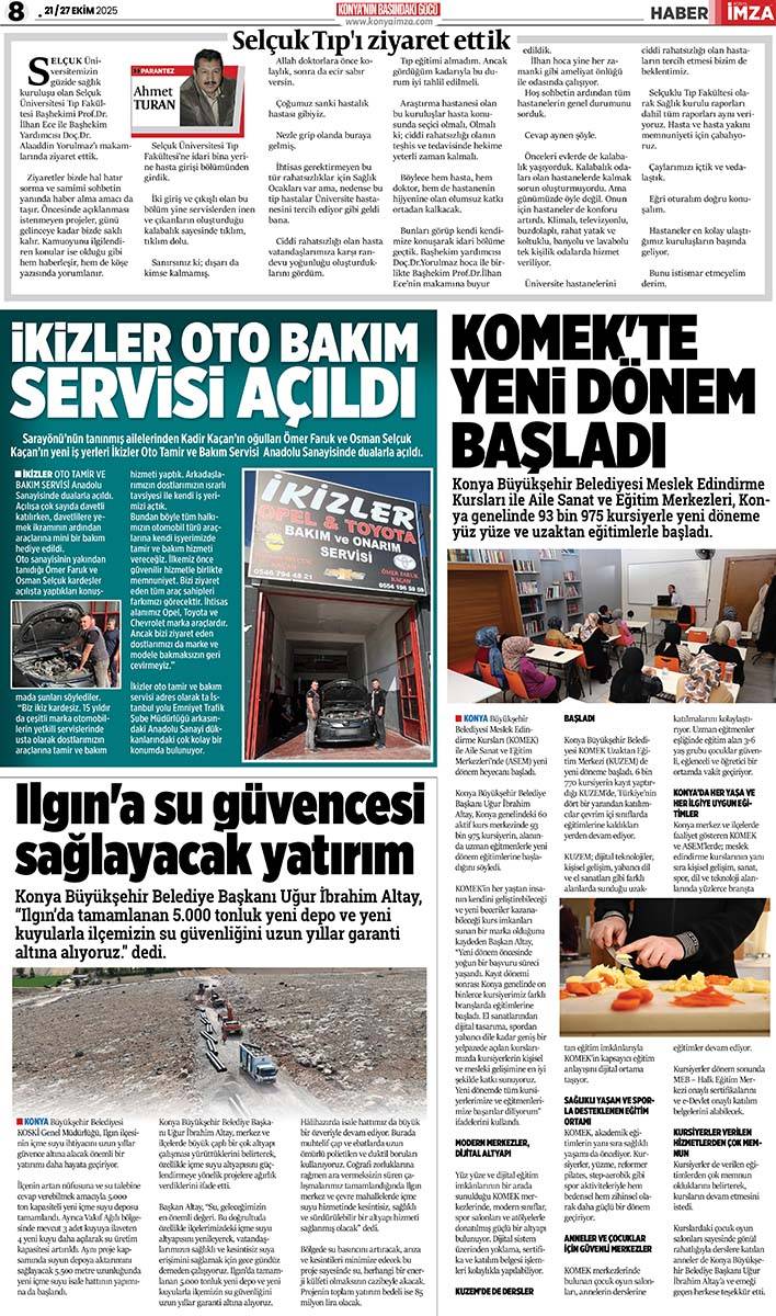 Konya İmza E-GAZETE (21 / 27 Ekim 2025) 8