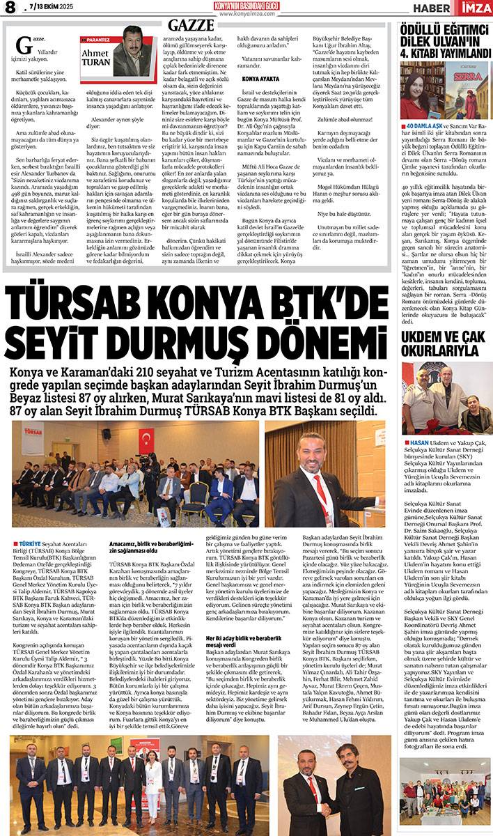 Konya İmza E-GAZETE 30 Eylül / (7 / 13 Ekim 2025) 8