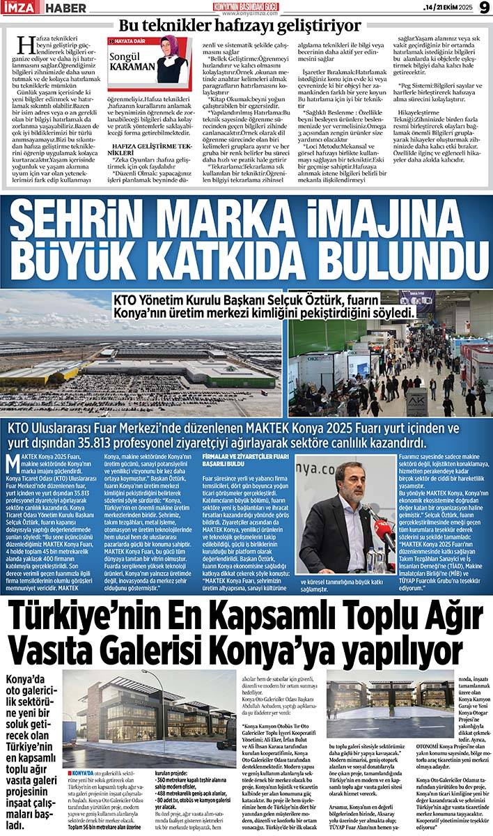 Konya İmza E-GAZETE (14 / 21 Ekim 2025) 9