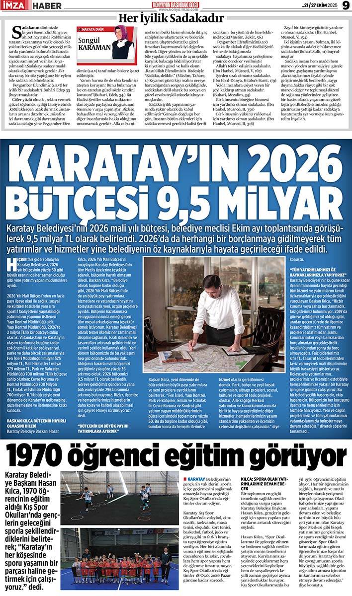 Konya İmza E-GAZETE (21 / 27 Ekim 2025) 9