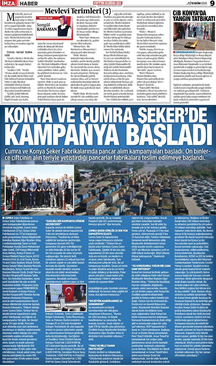 Konya İmza E-GAZETE 30 Eylül / (7 / 13 Ekim 2025) 9